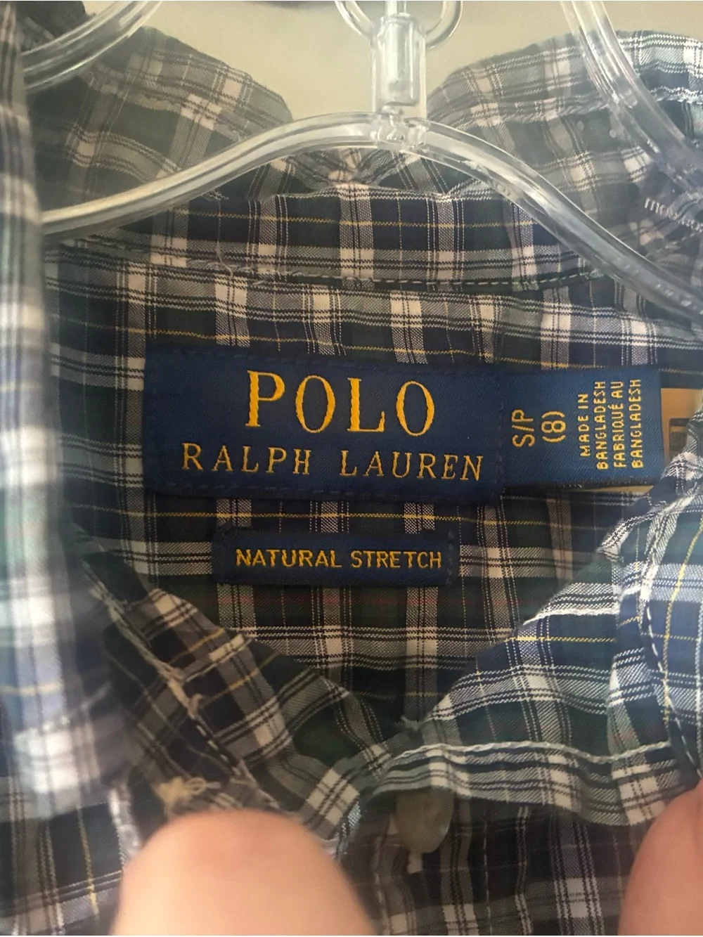 Ralph Lauren Blue & White Plaid Button-Down Shirt